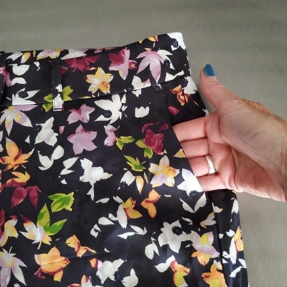 Equipment Florence Silk Trouser Pant High Rise Floral Leaf Straight Leg XL - Picture 8 of 15